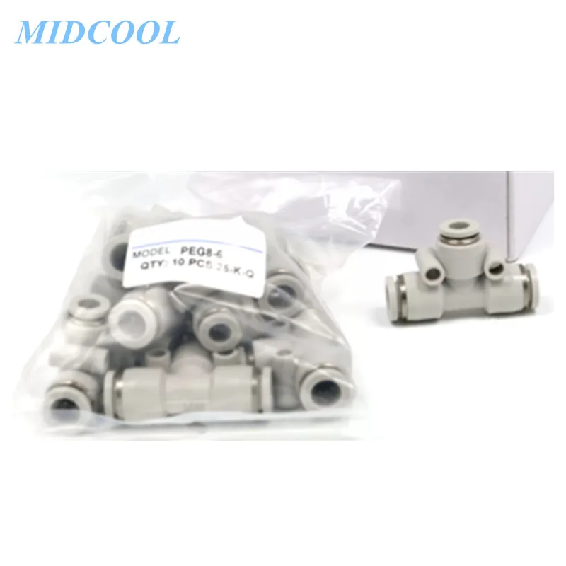 One-Touch Fitting PEG Series PEG6-4 PEG8-6 PEG10-8 PEG12-8 PEG12-10 Tube-tube Type Different Diameter Tee