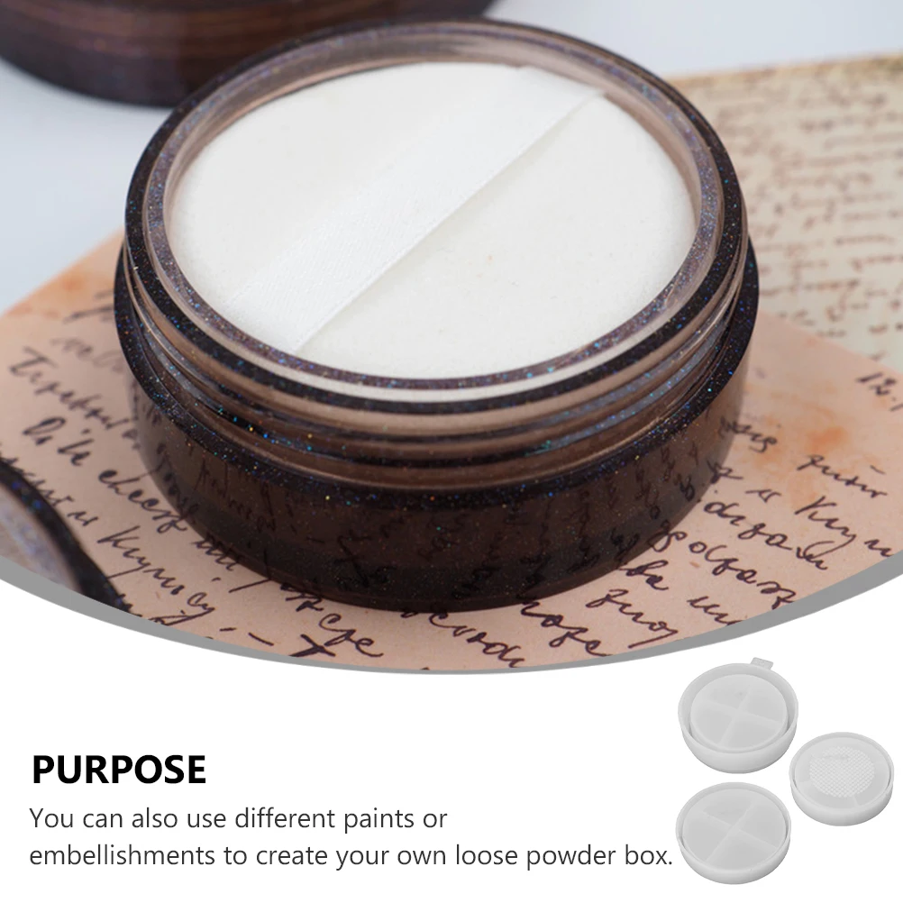 

3pcs 1 Set Silicone Molds Loose Powder Box Making Diy Resin Casting Epoxy Mold Box Face Powder Case Crafts Tool Gift