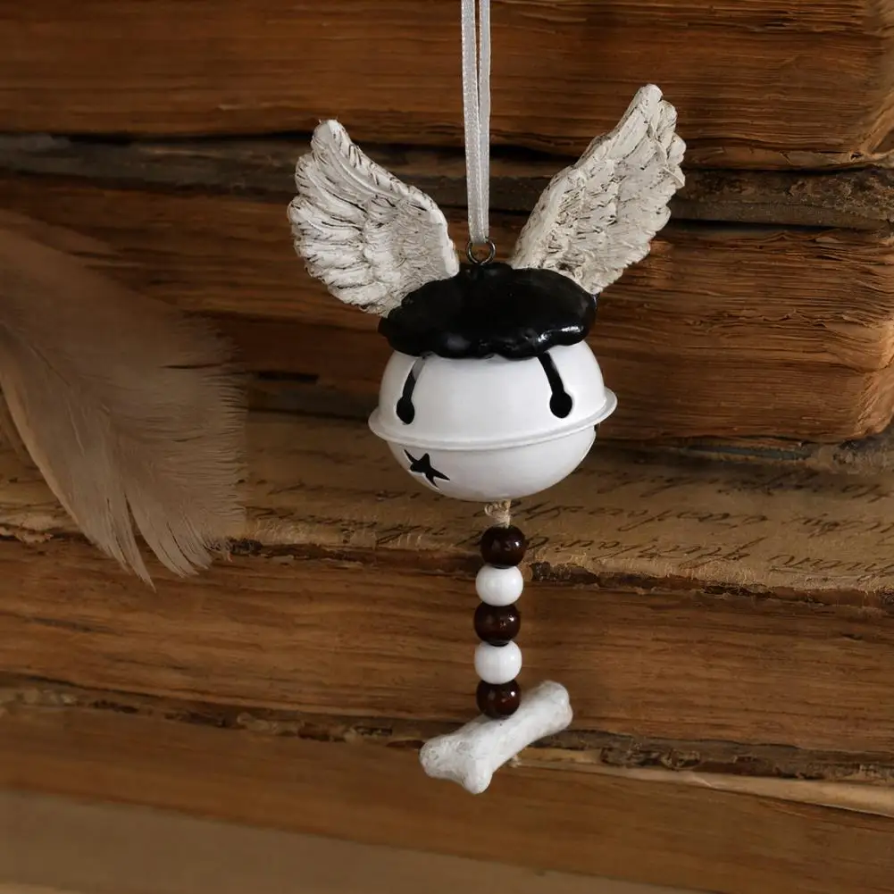 Halloween Hanging Bell Halloween Party Bell Halloween Jingle Bell Ornament Bull Skull Decoration Angel Wings Hanging Party Tree