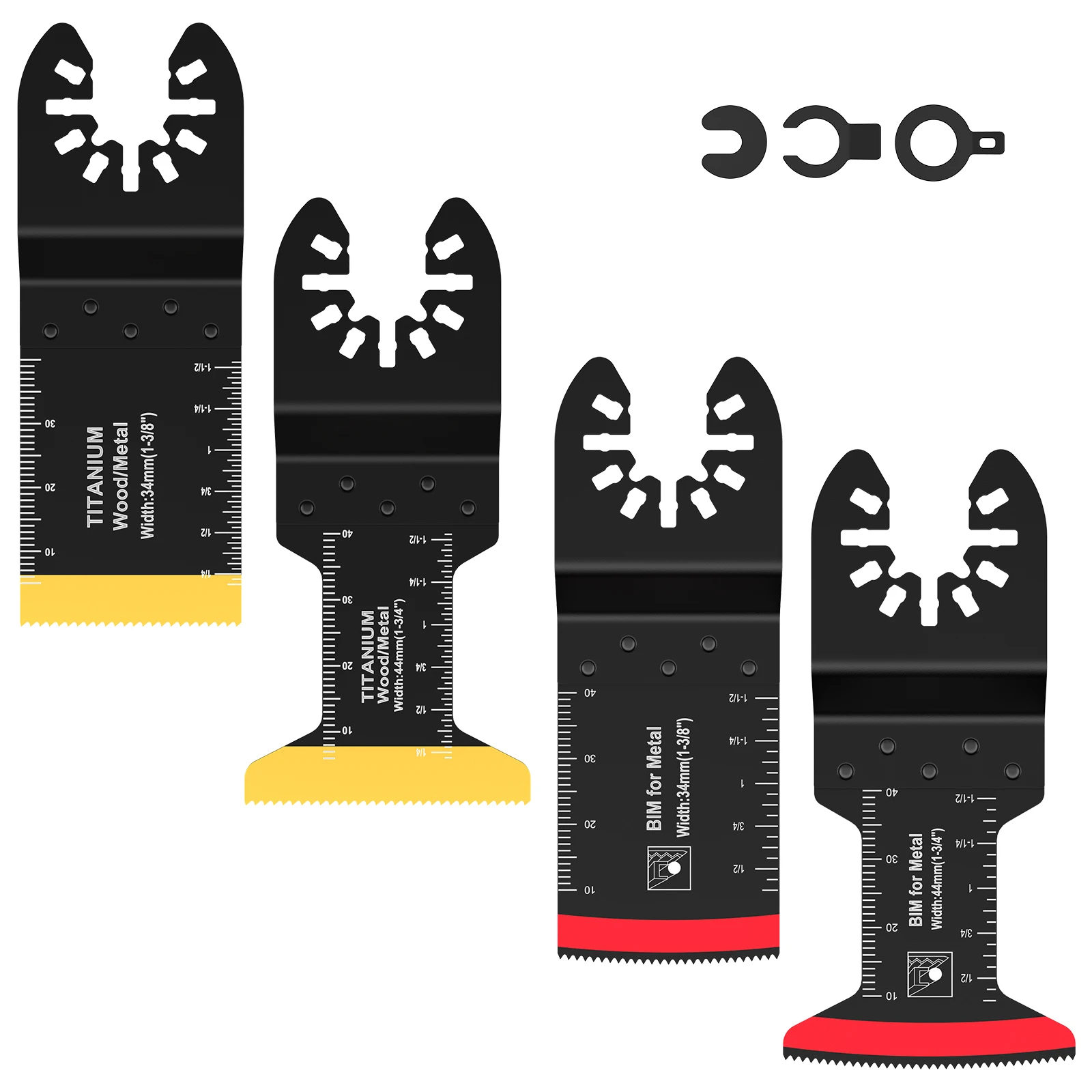 4 Stuks Titanium Bi-Metaal Oscillerende Zaagblad Multifunctionele Arc Edge Oscillerende Multitool Blades Metaal Snijden Oscillerende Tool - afbeelding 2