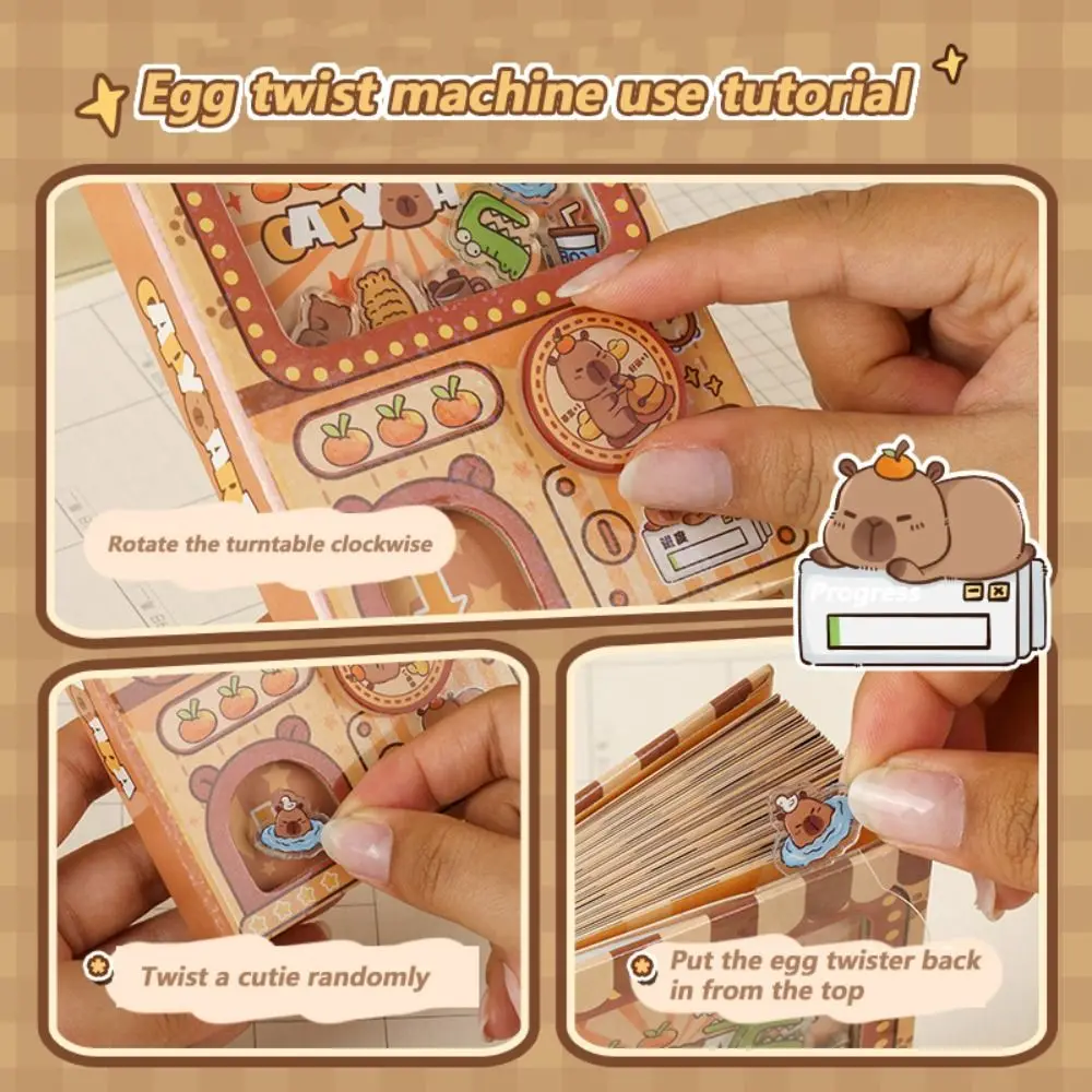 Creative Gashapon Machines Notebook Portable Egg Twisting Machine Capybara Pocket Book Hardcover Color Inner Page