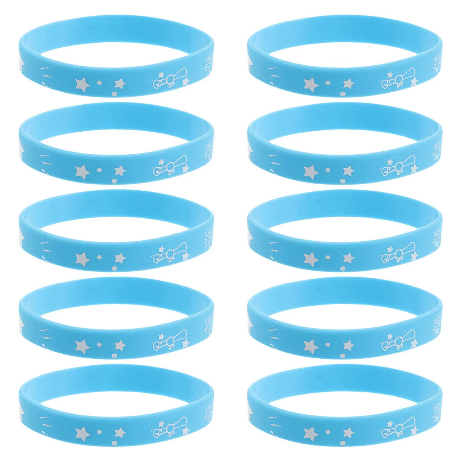 10Pcs Graduation Wristbands Silicone Bracelets Party Supply Class of 2025 School Events Decorative Accessories