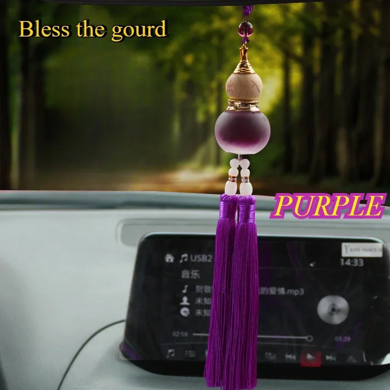 1pc Car\'S Creative Pendant Gourd Shaped Empty Bottle Chinese Red Handmade Products Personalized Jewelry Rearview Mirror Pendant