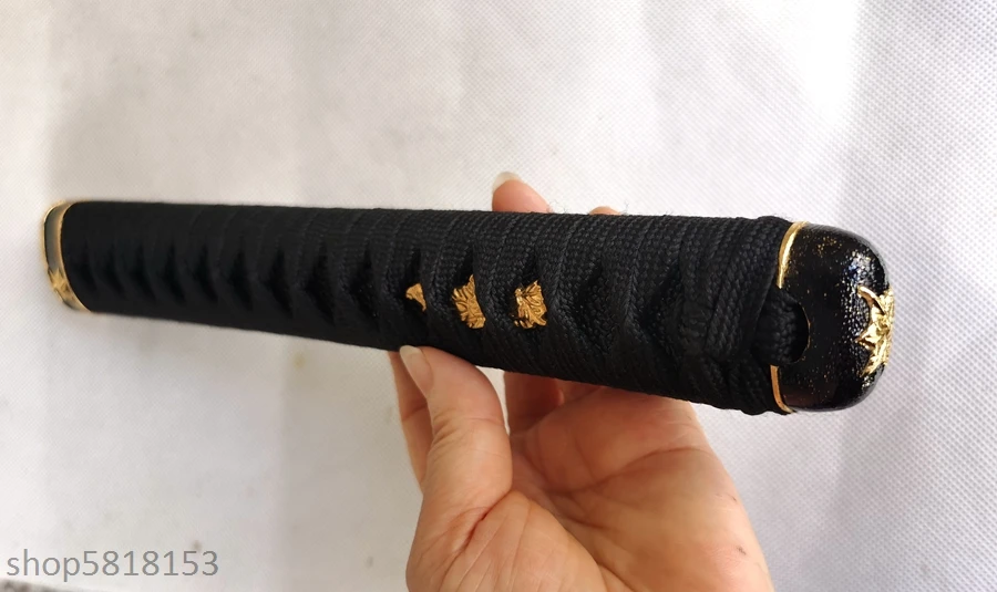 26cm alloy Two-colored leaves fuchi handle black sago For Japanese katana sword