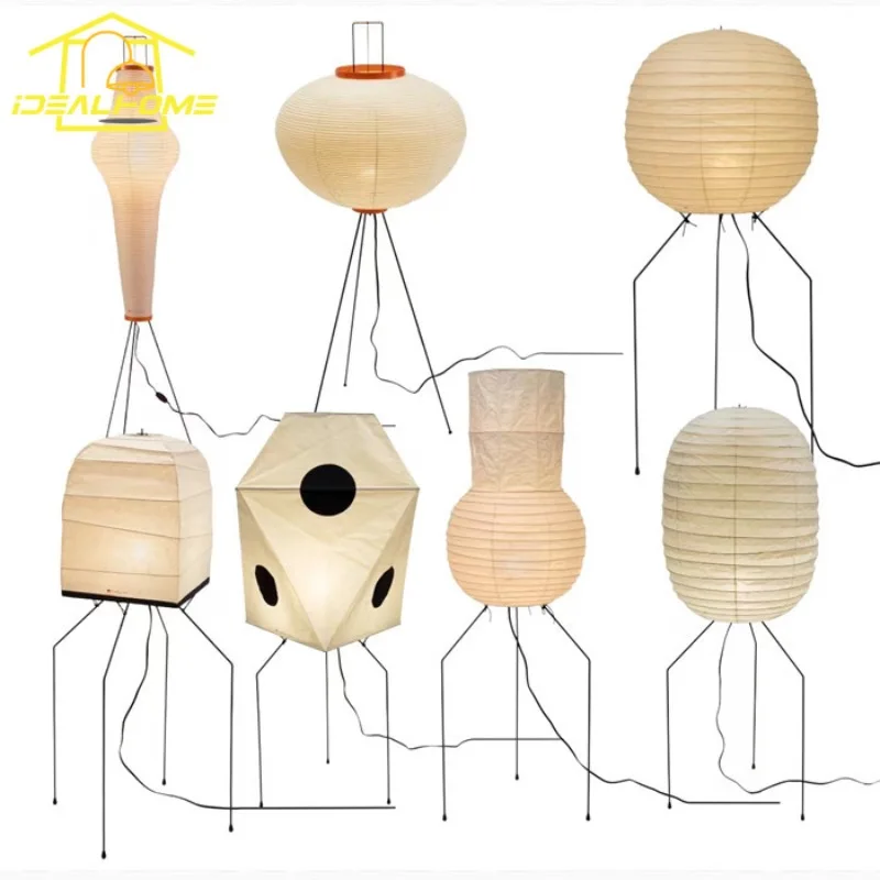 Japanese Wabi-sabi Akari Noguchi Yong Floor Lamp LED E27 Designer Rice Paper Stand Lamp Art Decor Home Living/Tea Room Sofa Cafe