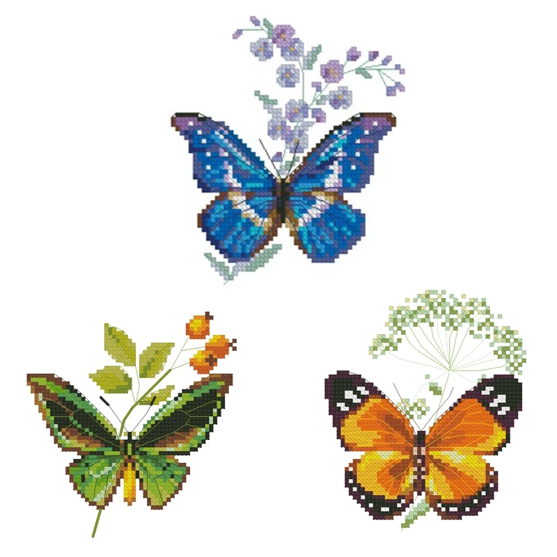 

Cross-stitch kit DIY embroidery tool kit Optional printed handcrafted intersection point kit saga butterfly small picture
