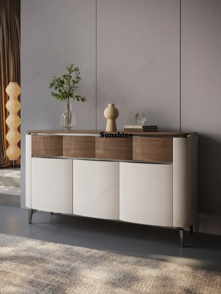 

Light luxury high-end solid wood sideboard, modern and simple living room partition cabinet FT