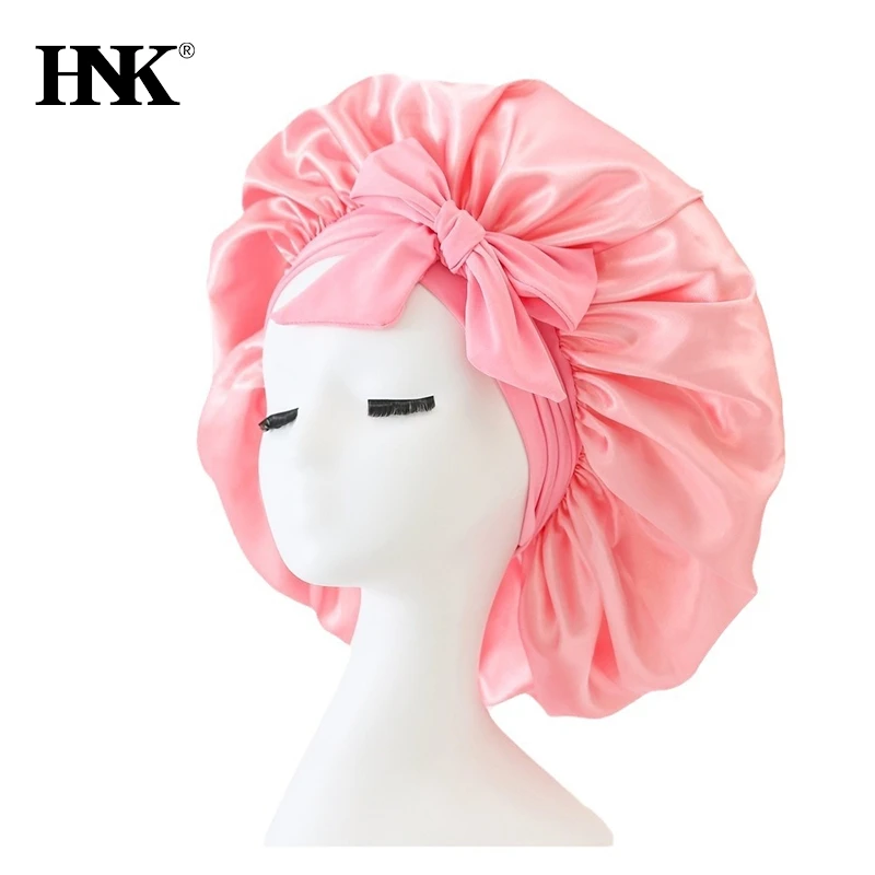 Women's Satin Solid Wide-brimmed Sleeping Hat Night Sleep Cap Hair Care Bonnet Nightcap For Women Men Unisex Cap bonnet de nuit