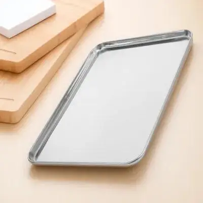 

Stainless Steel Food Plate Rectangular Dessert Storage Tray Smooth Edges Meticulous Workmanship Cold Noodle Barbecue Plate