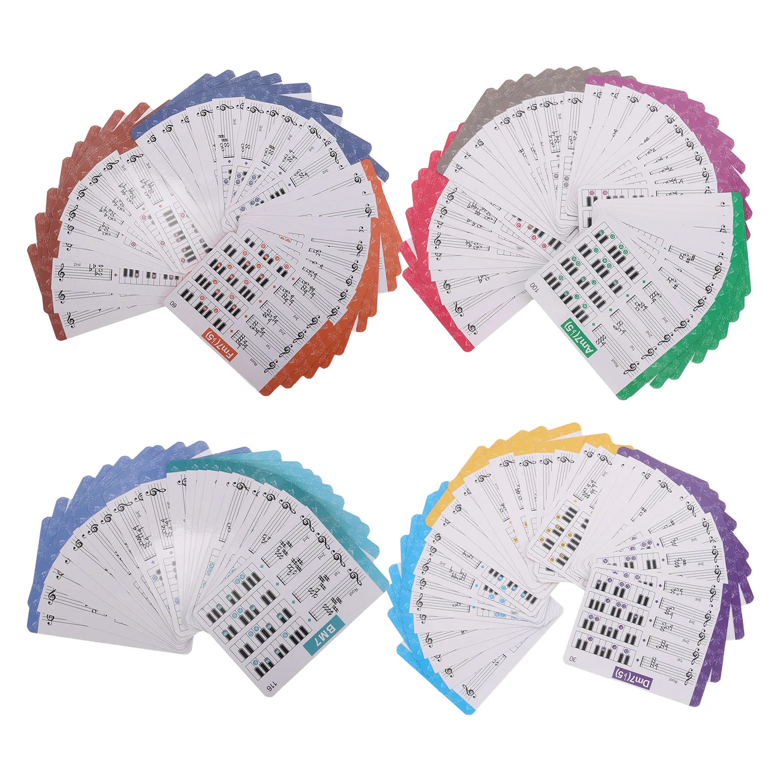 

1Set Piano Chord Practice Cards Portable Flashcards for Beginners Advanced Pianists Essential Chords Diagram Chart Learning Tool