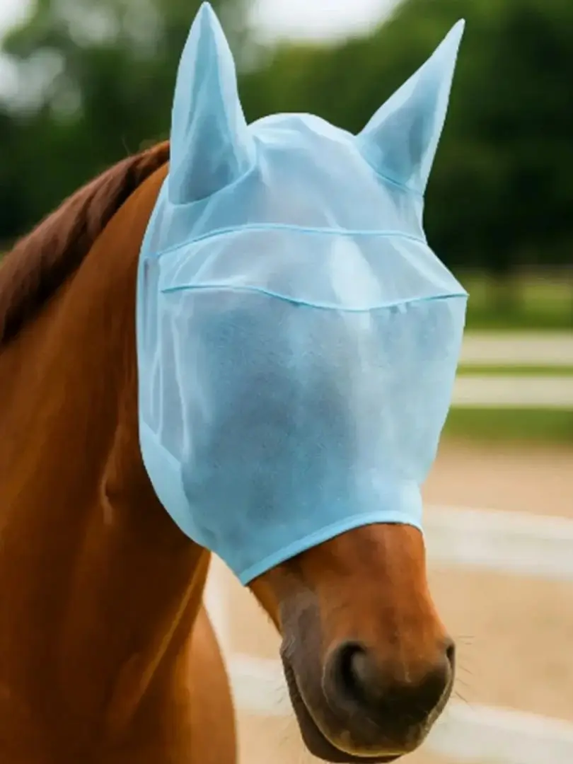 

Легкая и удобная маска для лошади, защита от комаров и насекомых, конное снаряжение, защита для лошадей, дышащая сетка.