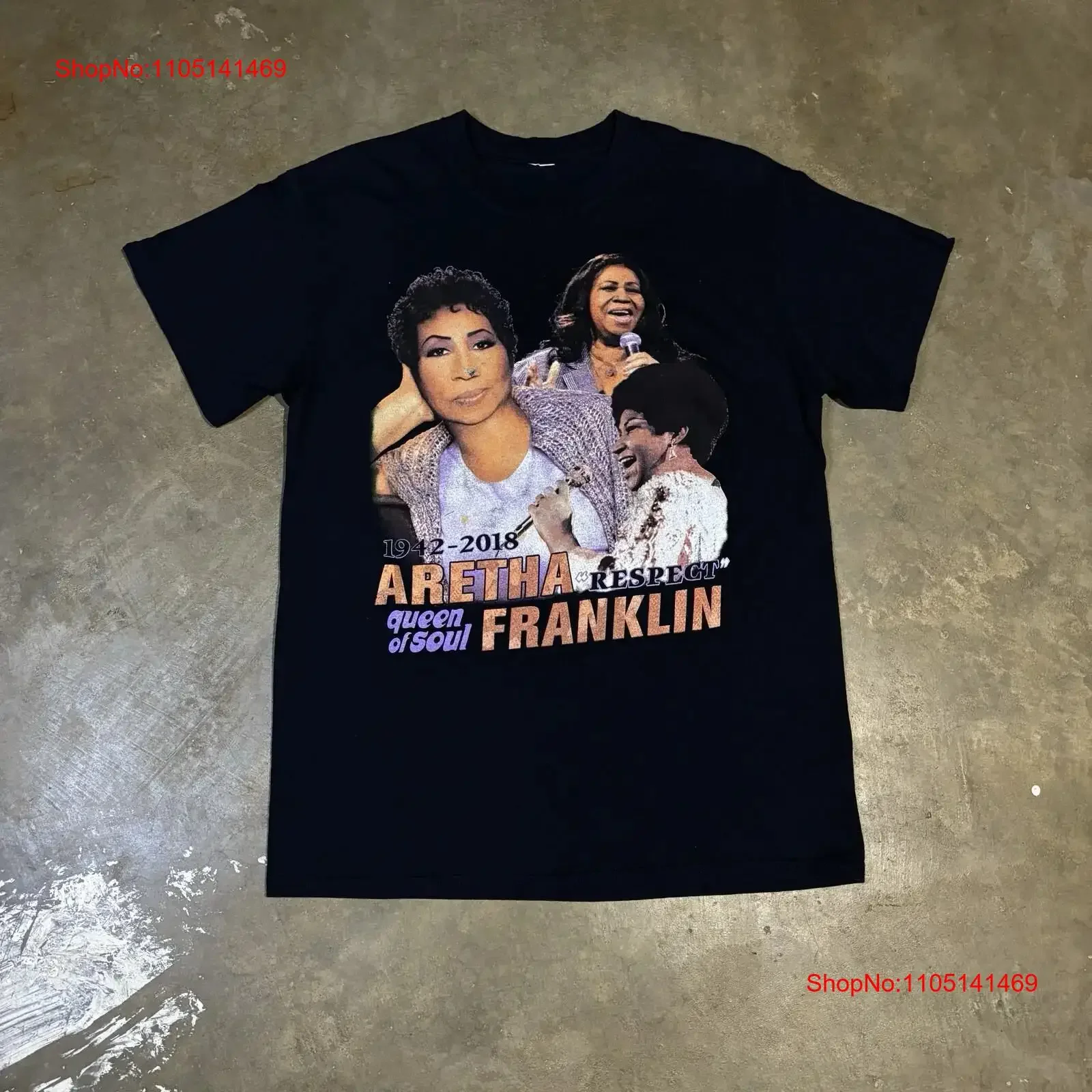 Aretha Franklin Queen of Soul 1942 2018 Respect camiseta para hombre M negro vintage lavado ligeramente Unisex gráfico cómodo