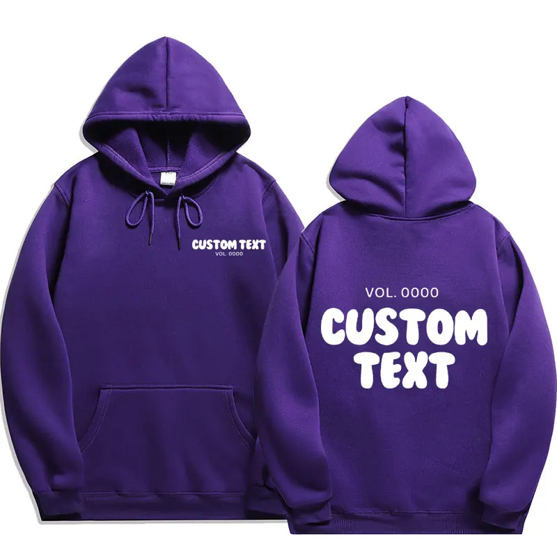 Custom text Hoodies Men Fashion Long Sleeve Sweatshirts men Cool Casual Harajuku Streetwear Pullovers y2k