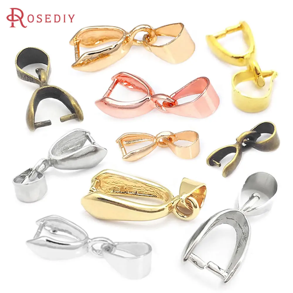 Clasp Height 5MM 6MM 7MM 12MM 18K Gold Color Brass Charms Connector Jewelry Necklace Making Supplies Findings Accessories