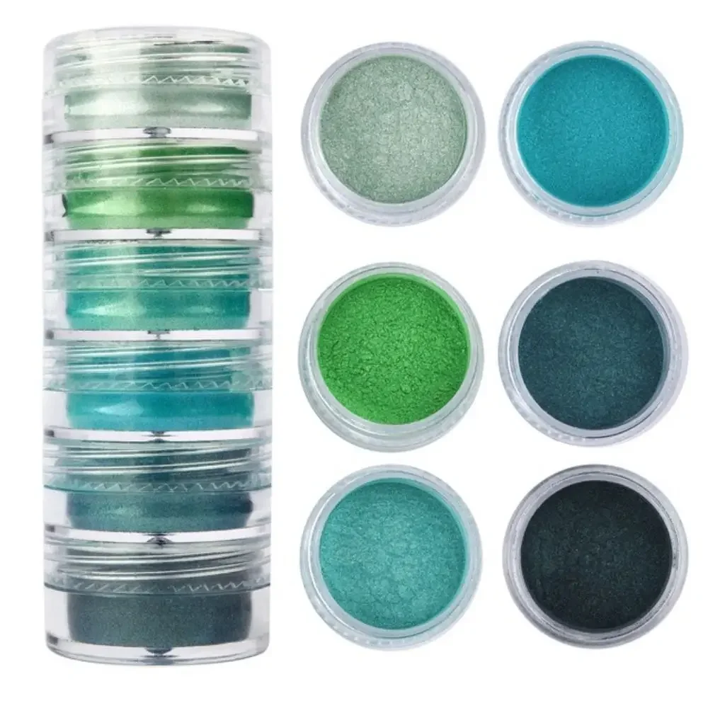 6 Colors/Set Glitter Mica Powder New Nail Art Pearlescent Epoxy Resin Dye Soap Making DIY Jewelry Crafts Pearl Pigment