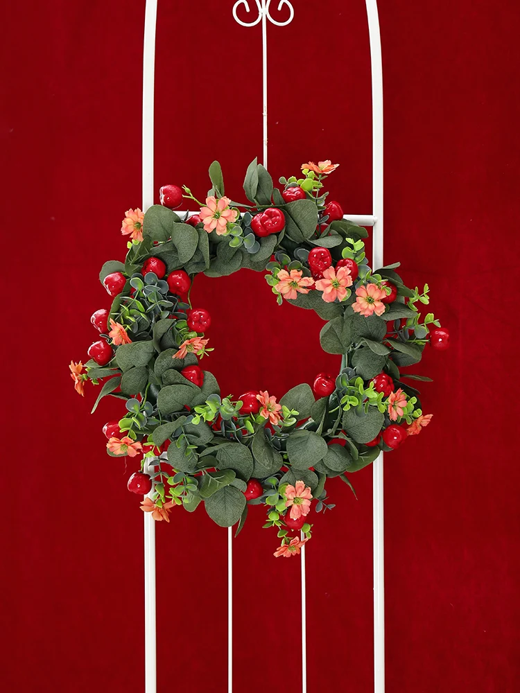 40/50cm Wreath Flowers DIY Christmas Creative Artificial Garland Door Wall Window Hanging Pendants Wedding Decoration Home Party