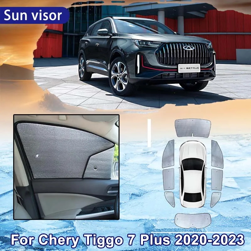 

Автомобильный солнцезащитный козырек для Chery Tiggo 7 Plus Pro Xcite X ~ Cross 2020 ~ 2023 автомобильный полный козырек от солнца для лобового стекла