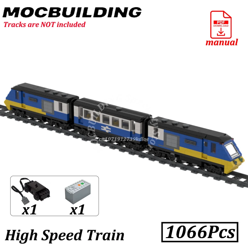 

Intercity-125 High Speed Train Set Motorised Train Bricks Railway Blocks MOC Building Diesel Locomotive Construction Toys Gifts