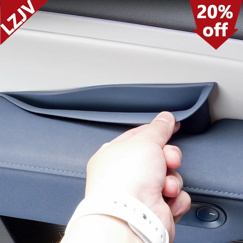 LZJV 4Pcs/set Silica Gel Car Door Armrest Storage Box for Xpeng G6 2023 2024 2025 Door Handle Boxes Case Holder Container Access