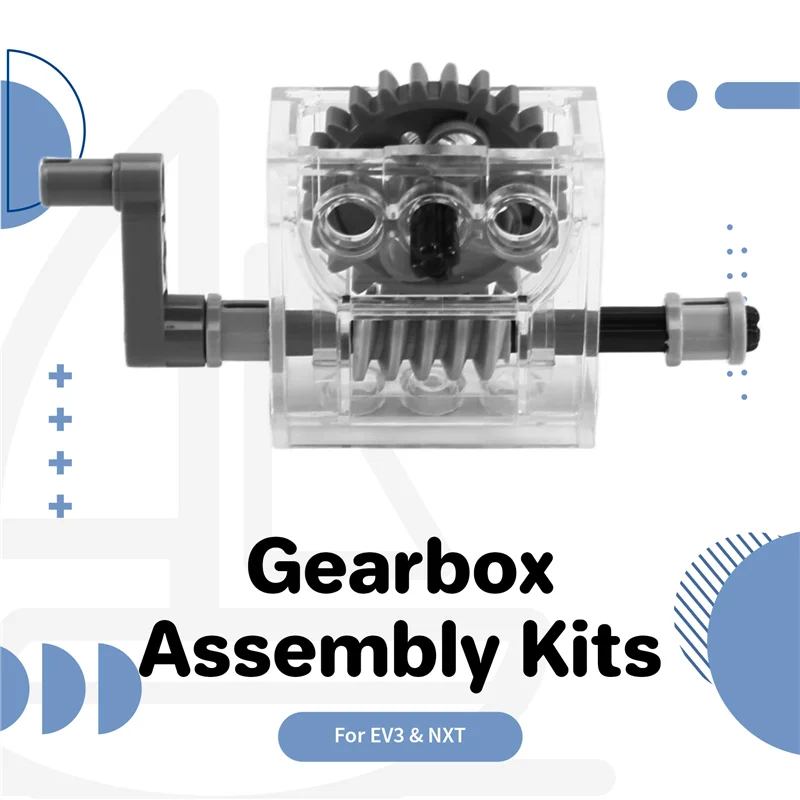 B27B Gear Motor Reducer Gearbox Assembly Kits 6 Set Compatible With Lego Technic Trans-Clear Wormbox