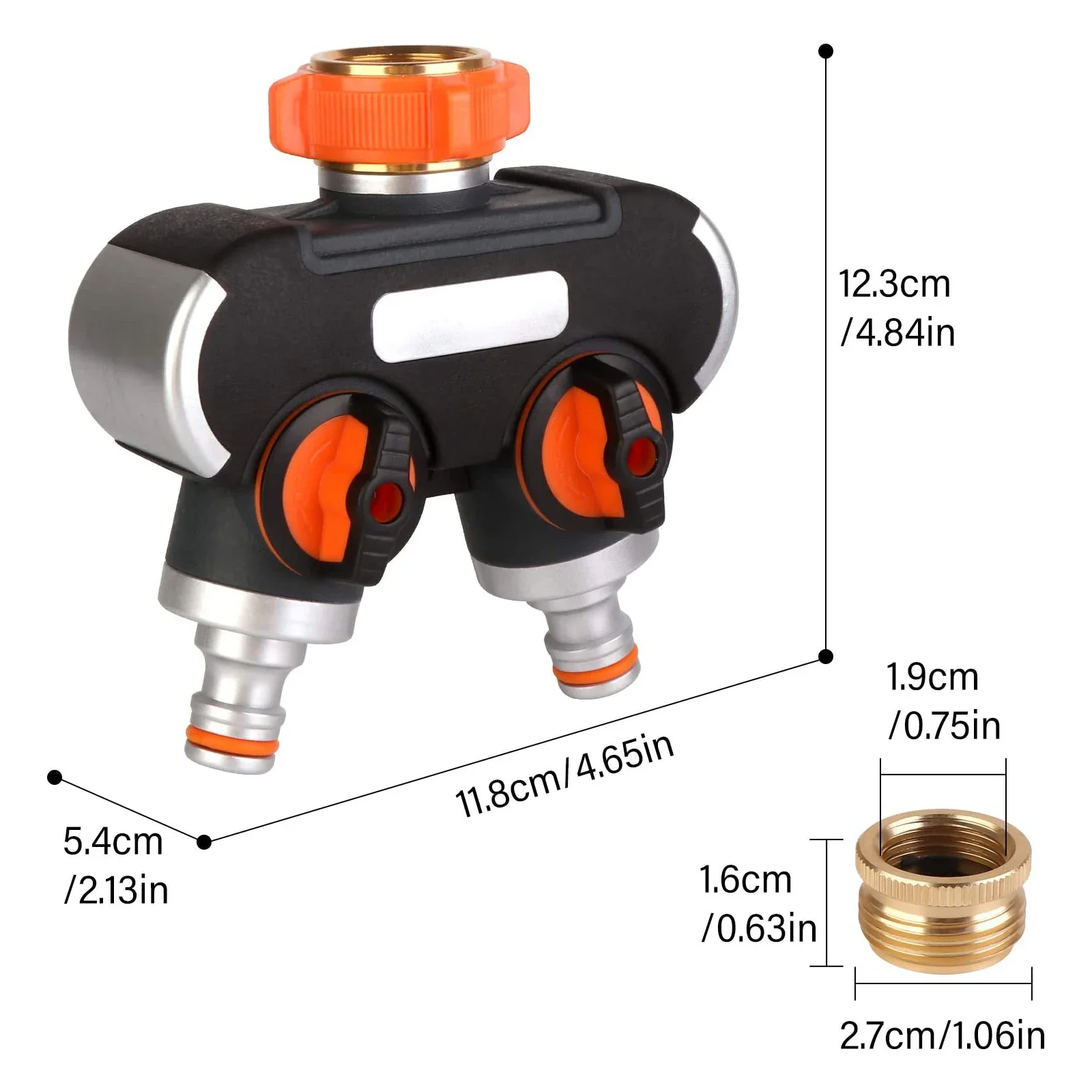 2/4 Way Garden Hose Splitter 3/4\