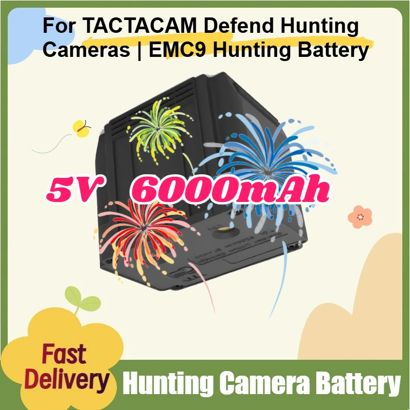 

For TACTACAM Defend Hunting Cameras | EMC9 Hunting Battery High-Quality 6000mAh 5V Rechargeable Lithium Battery