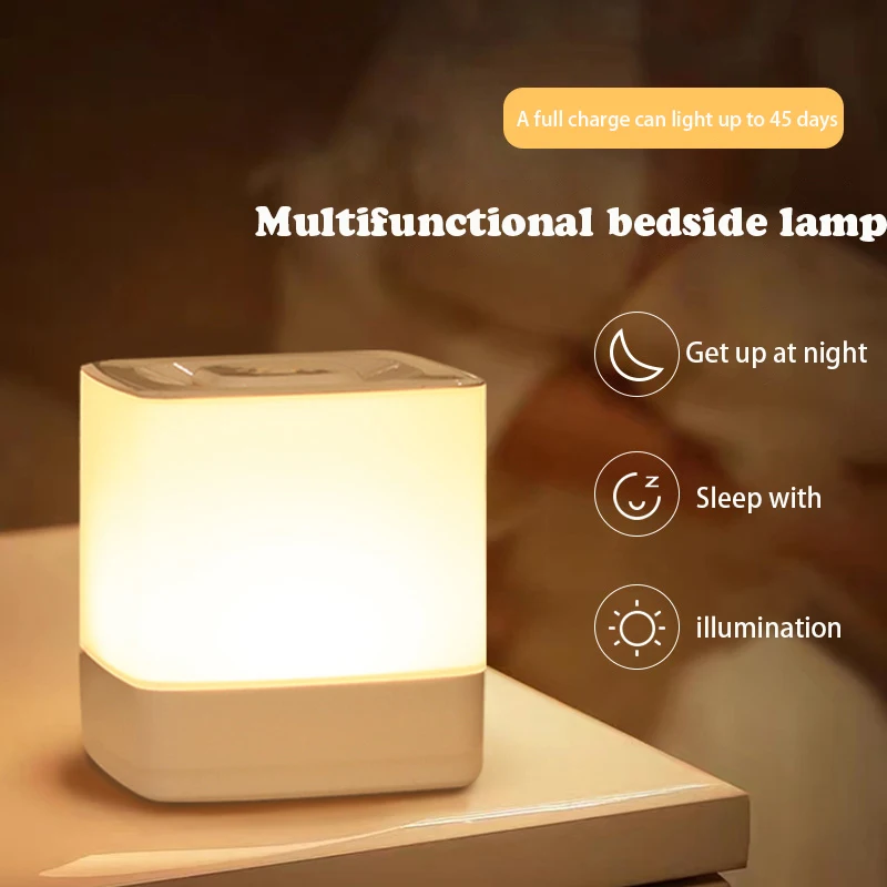 Usb Oplaadbare Tafellamp Bedlampje Voor Slaapkamer 3 Kleur Veranderende Touch Led Nachtlampje Draagbare Verlichting Kamer Licht