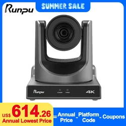 Runpu 4K60FPS NDI Camera POE 12X 20X Zoom AI Tracking PTZ Camera SDI HDMI USB POE IP Conference Camera for Church Live Streaming