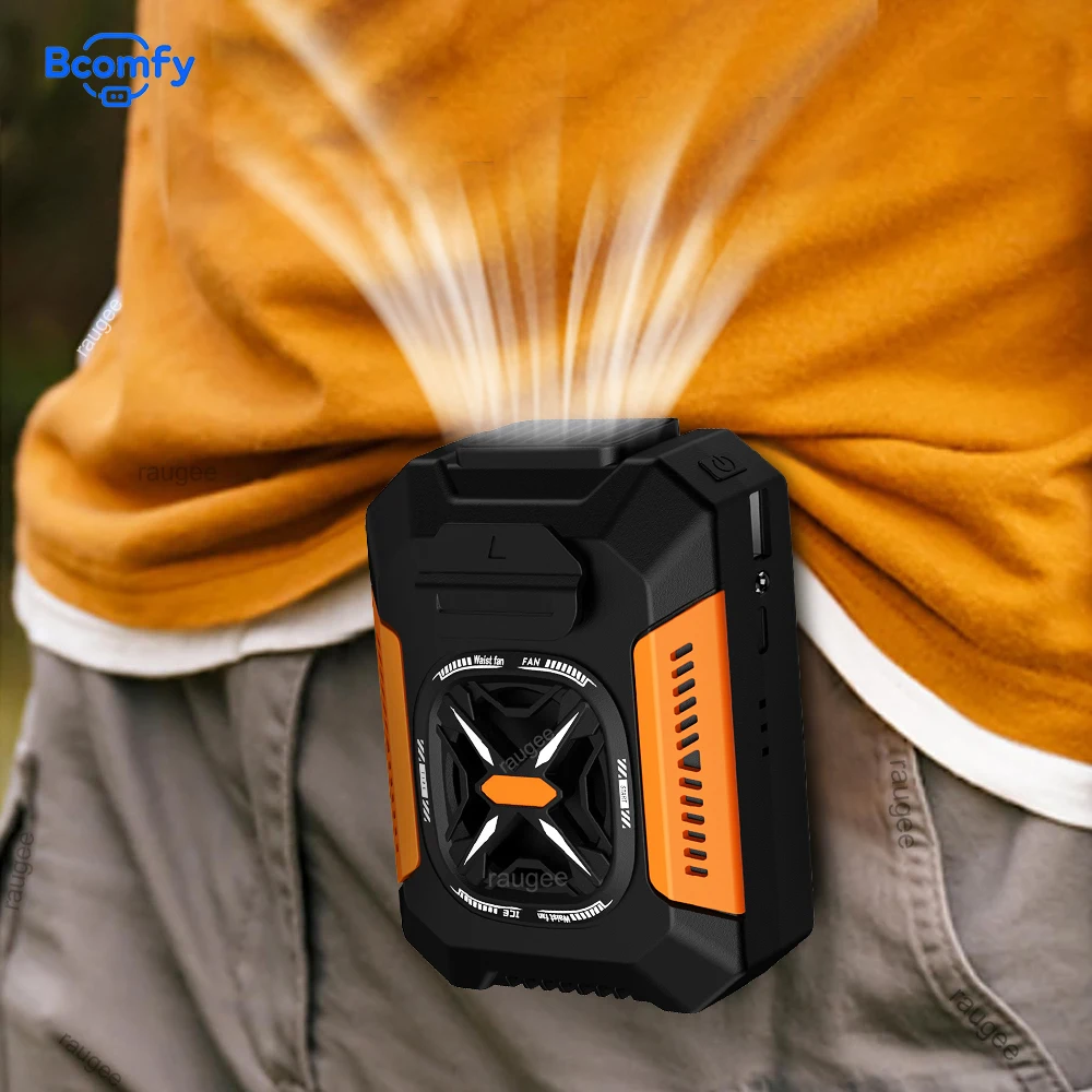 

Портативный поясной вентилятор Мини-вентилятор с зажимом на талии 5000 мАч Открытый портативный вентилятор Перезаряжаемый мини-персональный поясной вентилятор с подсветкой Power Bank
