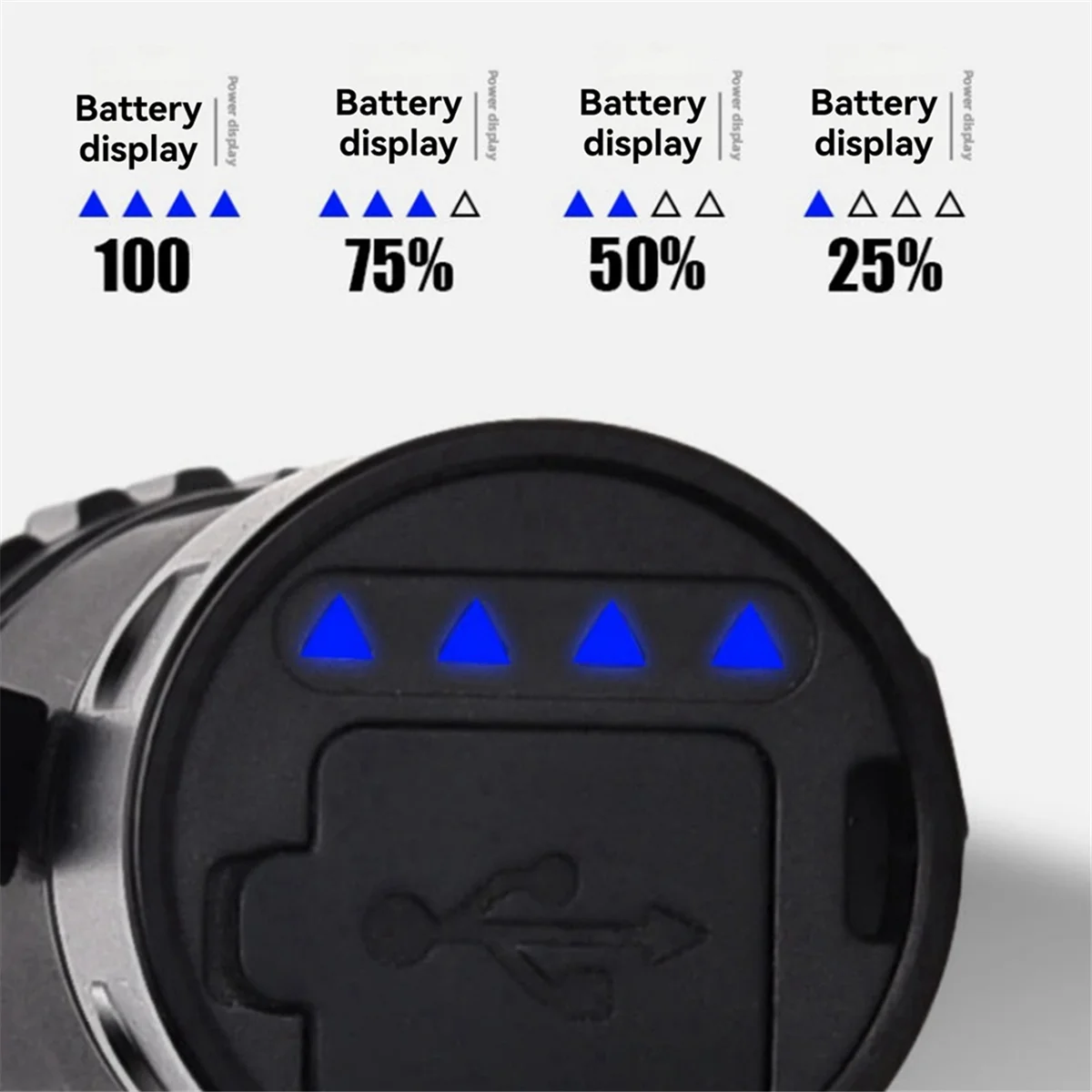 ONCE Flashlight Outdoor Highlight Mini Power Display Glare 3LED Flashlight Black