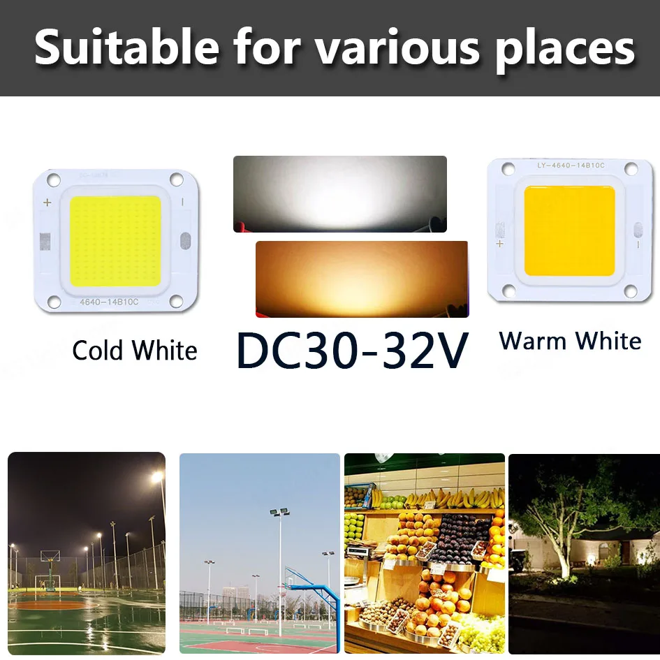 Smart IC Keine Notwendigkeit Fahrer LED COB Lampe Perle DC27-36V 10W 50W 60W 70W DIY Flutlicht Birne Außen Scheinwerfer Landschaft Chip Lampen – Detail 4