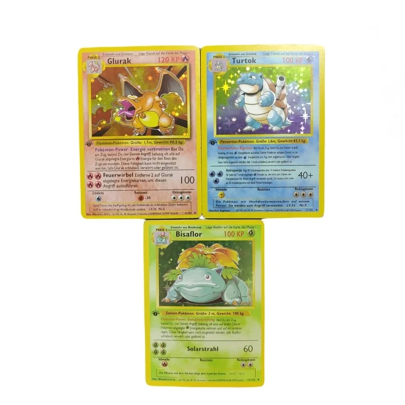 1996 Years Series Flash Card Gosanke Charizard Blastoise Venusaur Hp Kp Pv Starry Action Toy Figures Anime Game Collection