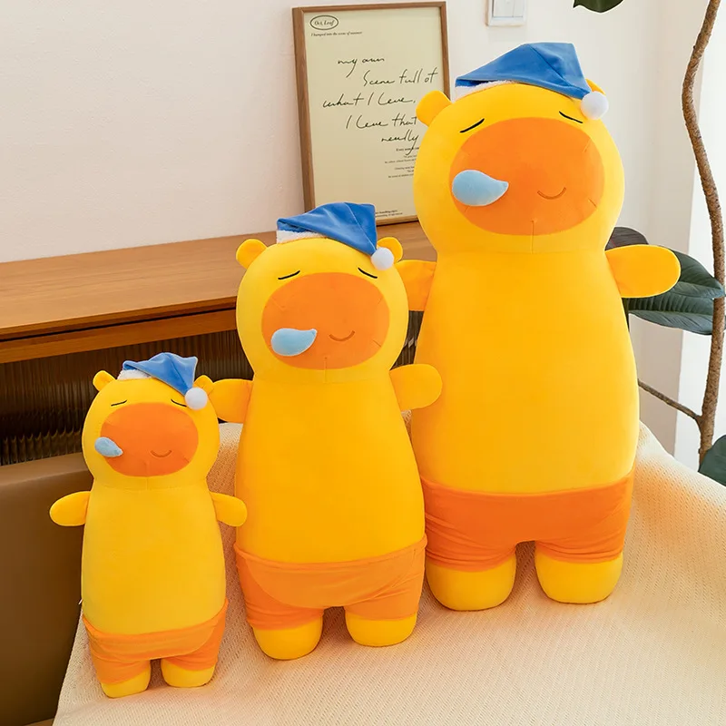 لعبة كابيبارا القطيفة اللطيفة للأطفال هدية عيد الميلاد وعيد الميلاد وسادة معانقة ناعمة لراحة النوم للأطفال