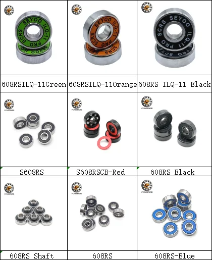 8PCS 608 RS Hybrid Ceramic Ball Bearing 8X22X7 mm ABEC-11 High Quality Roller Skate Skateboard Wheel Miniature Longboard Bearing
