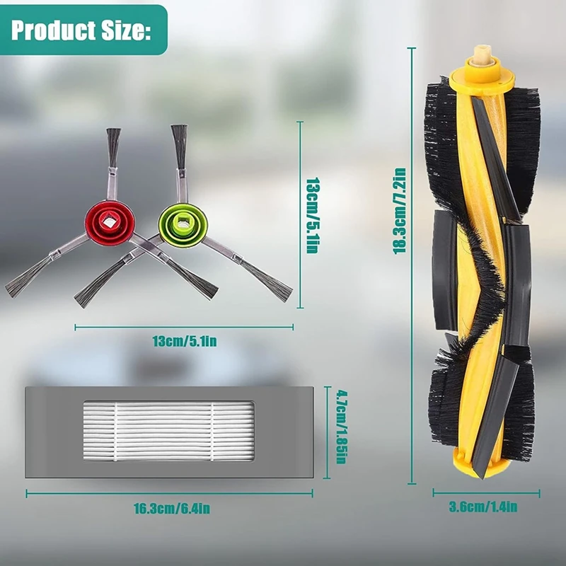 B64B-2 Set accessoires voor Ecovacs Deebot T9, T9+, T8, T8+, T8MAX, N8, 920, 950, N7 robotstofzuiger vervangende onderdelen