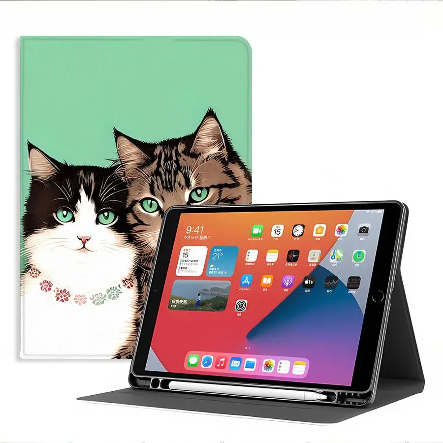 with Pencil Slot Case for Xiaomi Redmi Pad SE K Pad 8.8 9.7 12.4 Inch Pad 5 6 7 8 Pro Pad 6s Pro 7 Ultra Cat Funny Flower - view 2