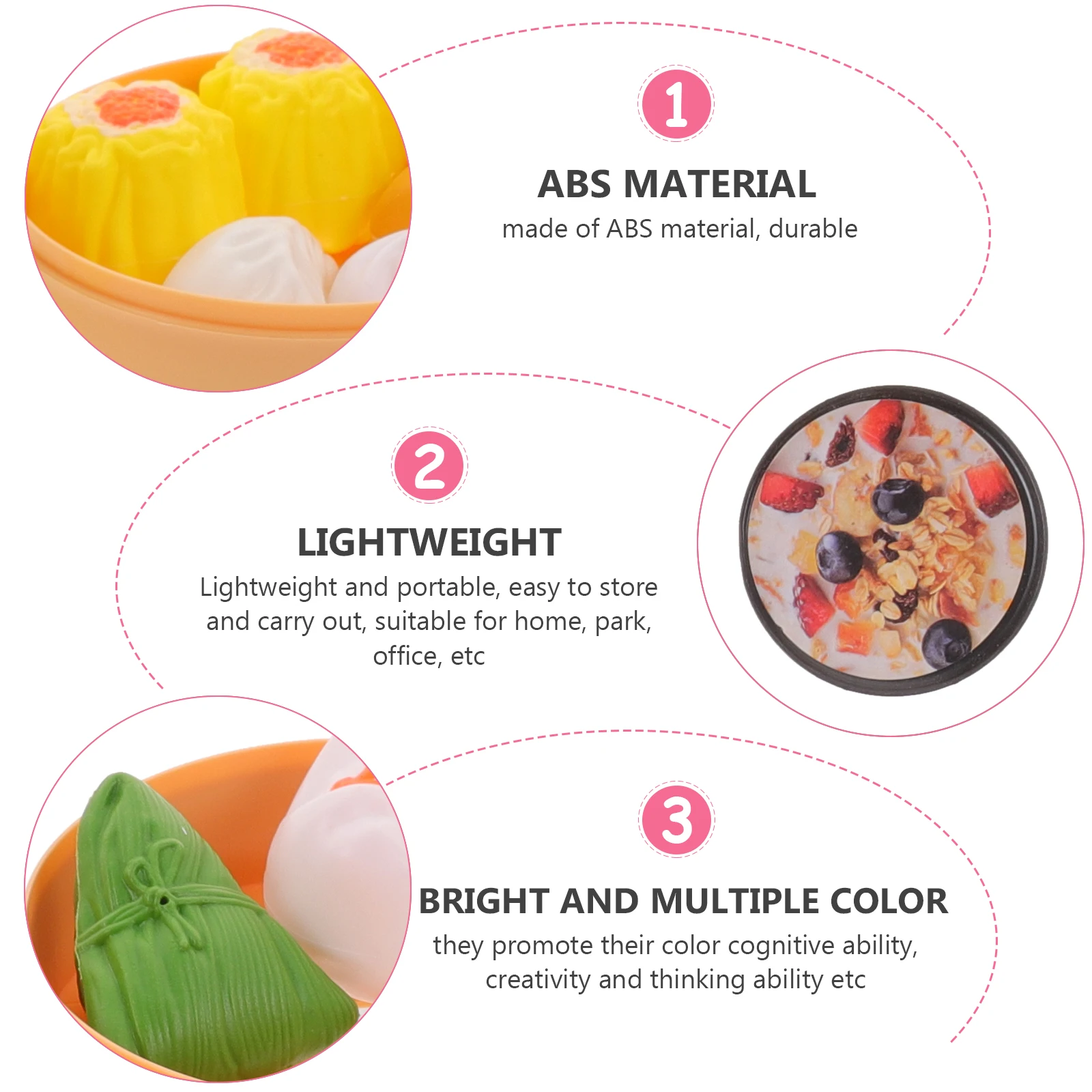 58-delige ontbijt speelvoedsel keukenset plastic fantasiespel Chinees eten kookset kleurrijk interactief kindercadeau