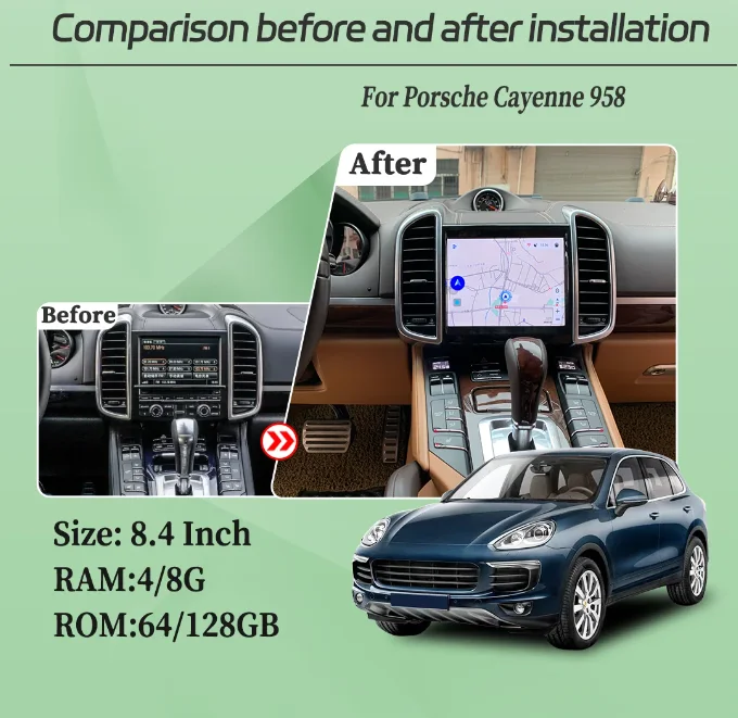 Qualcomm Car Radio For Porsche Cayenne 2011-2017 Android 12.0 CarPlay GPS Navigation 4G WiFi Stereo Auto Radio Multimedia Player