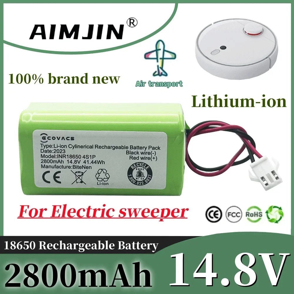 14.8v 2.8Ah Li-ion SM plug battery for Cecotec Conga Excellence 950 990 Ecovacs Deebot DN621 601 Eufy RoboVac 35C Panda i7 V710