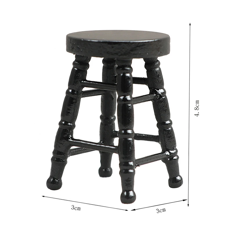 Mini Furniture Dollhouse Simulation Wooden High Stool Model Living Room Toy Doll House Furniture Accessories Miniature Kid Toy