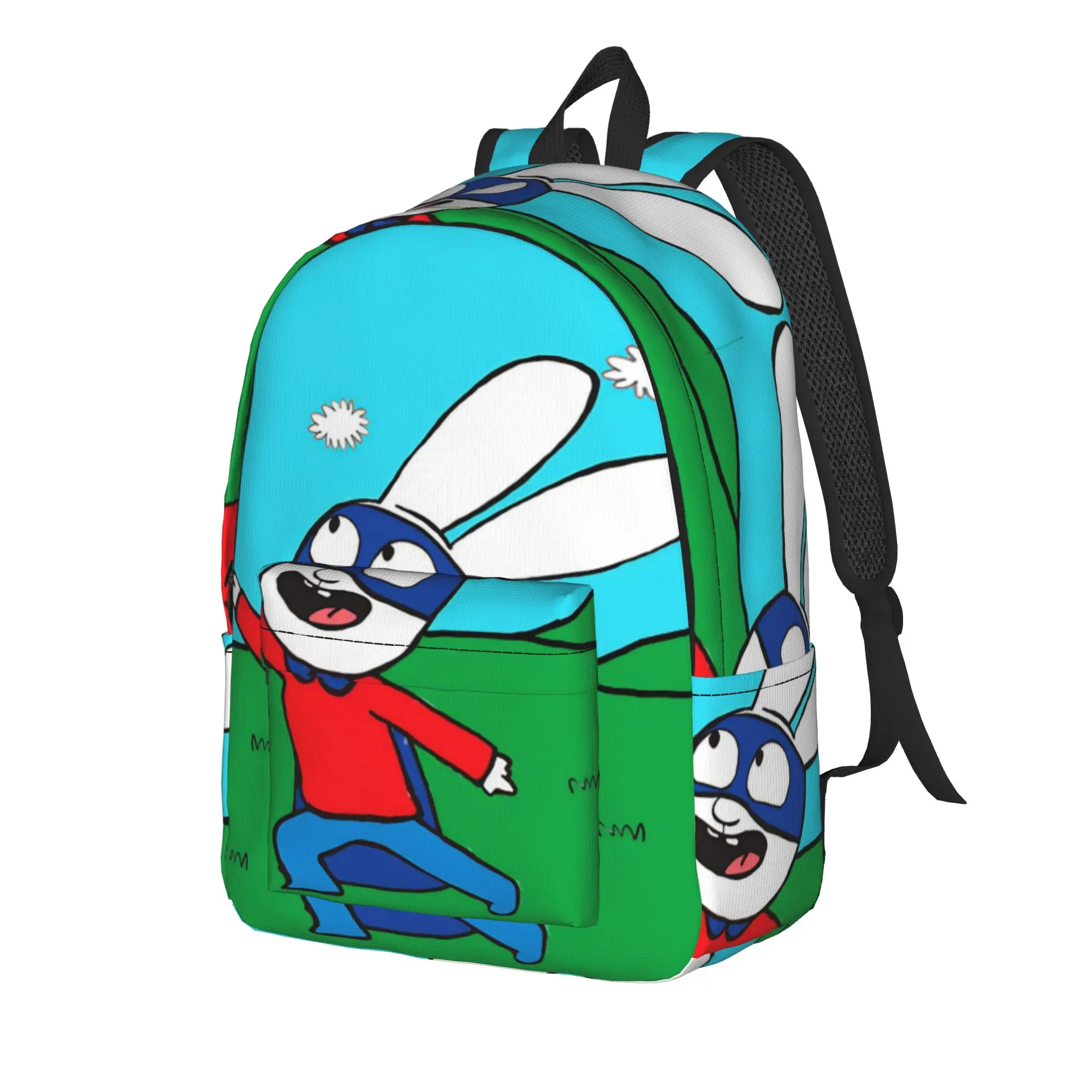 Simon Super Rabbit Backpack for Men Women Fashion High School Work Daypack  Laptop Computer Shoulder Bag Outdoor