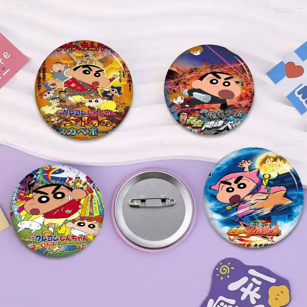 

C-Crayon S-Shin-chan Anime Badges Creative Tinplate Soft Button Pins Animal Icon Brooch Lapel Backpack Badge Accessories Pin