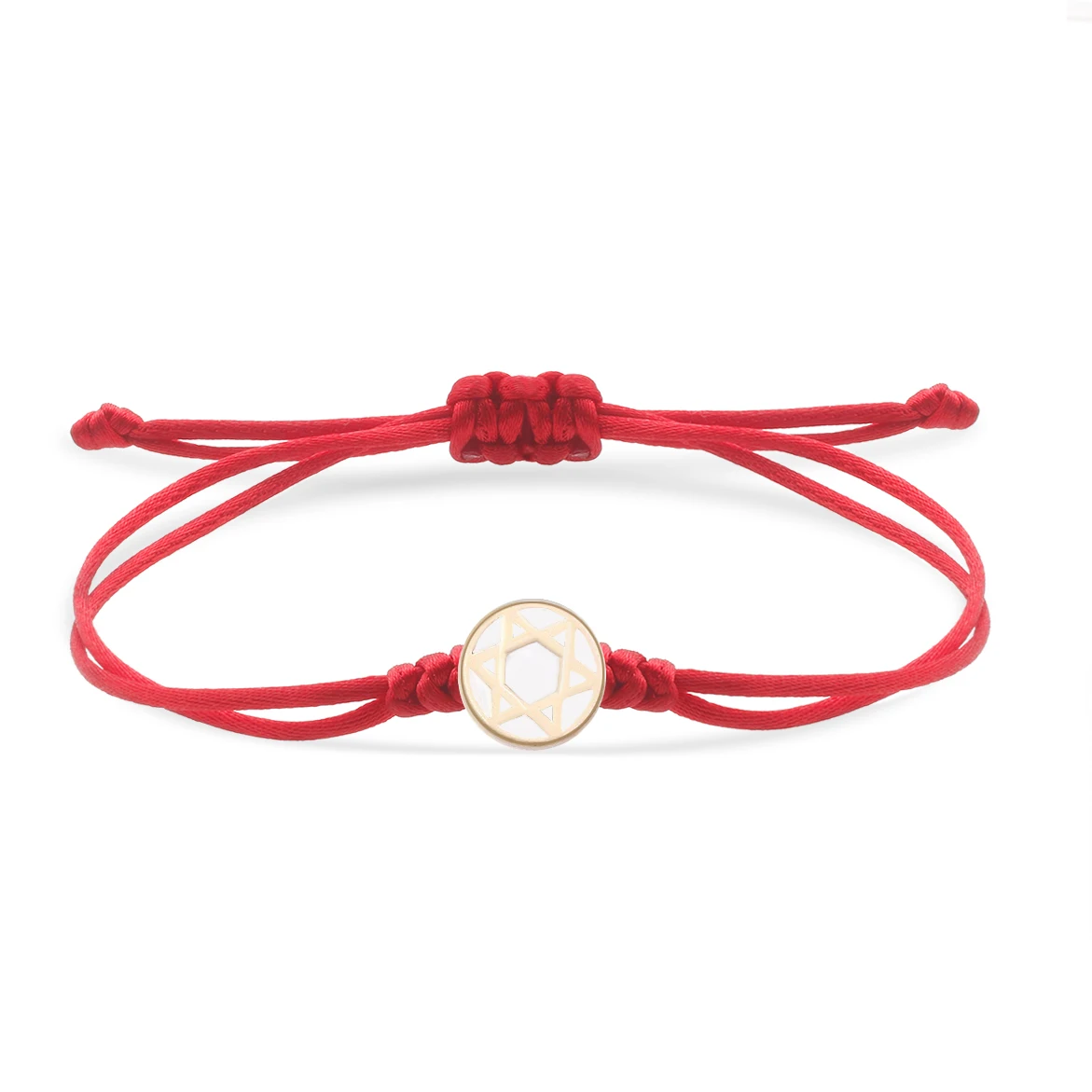 Zinklegering Emaille Joodse Ster Van David Bedelarmband Vrouwen Rood Paars Zwart Groen Koord Touw Macrame Verstelbare Sieraden Aanwezig