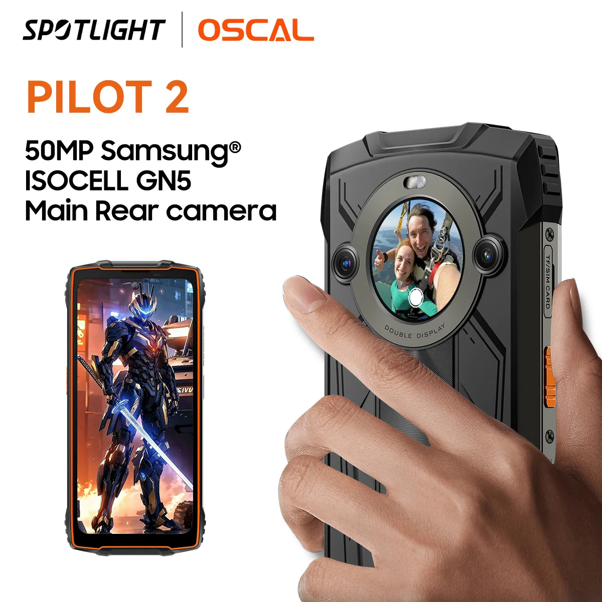 OSCAL PILOT 2 Rugged Smartphone ,Helio G99 ,6.5'' 120Hz 8GB 256GB Mobile Phone with Dual LED Flashlights 8800mAh