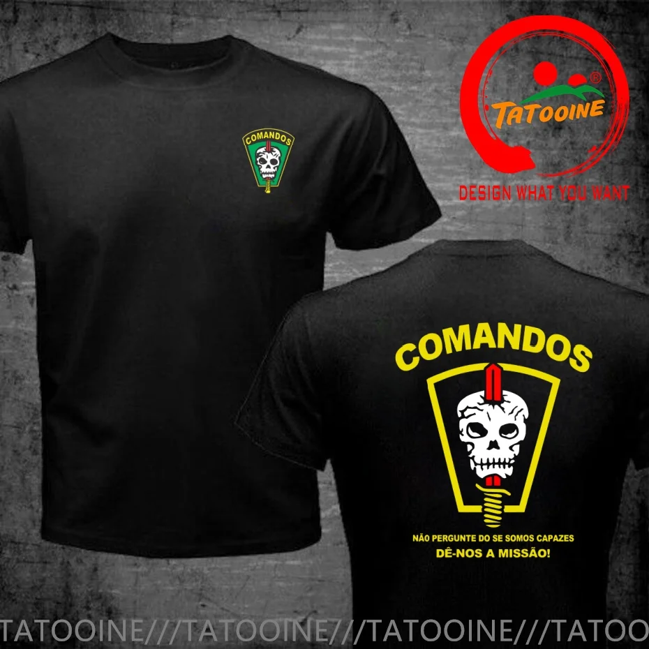 Funny Design Excercito Brazil Skeleton Special Forces Army 1st Commando Action Battalion  Shirt Men Fashion Trendy Casual Clothi