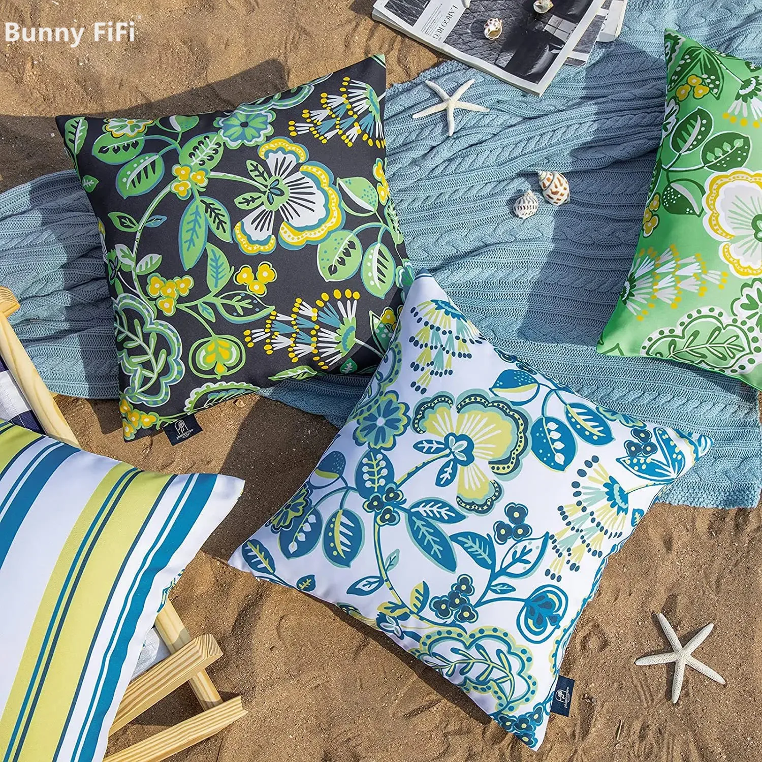 

2 шт., чехол для садовой подушки, новая водонепроницаемая, устойчивая к пятнам наволочка с покрытием, подушки для террасы с геометрическим цветочным принтом