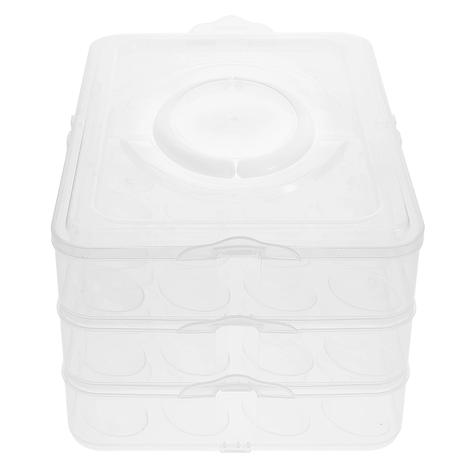

3 Layer Portable Transparent Egg Tray Stackable Container Lid Handle Refrigerator Egg Storage Organizer Party Holidays