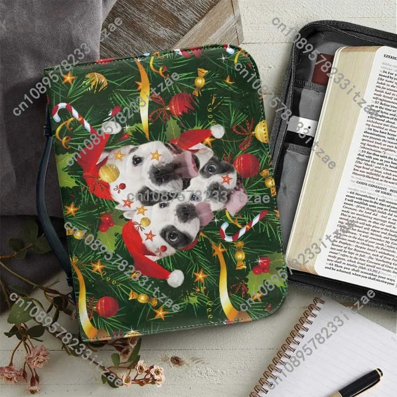 غطاء جلدي بتصميم موضوع عيد الميلاد المجيد للنساء، حقيبة تخزين خفيفة الوزن لحماية الكتاب المقدس الكنيسي، هدية جيدة #3