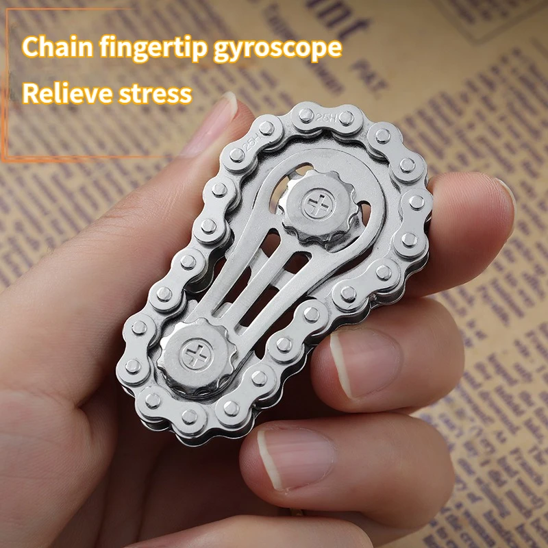 Fingertip Gyro Sprockets Flywheel Fidget Spinner Antistress Anxiety Metal Chains EDC Spinner Fidget Toys For Adult Kids