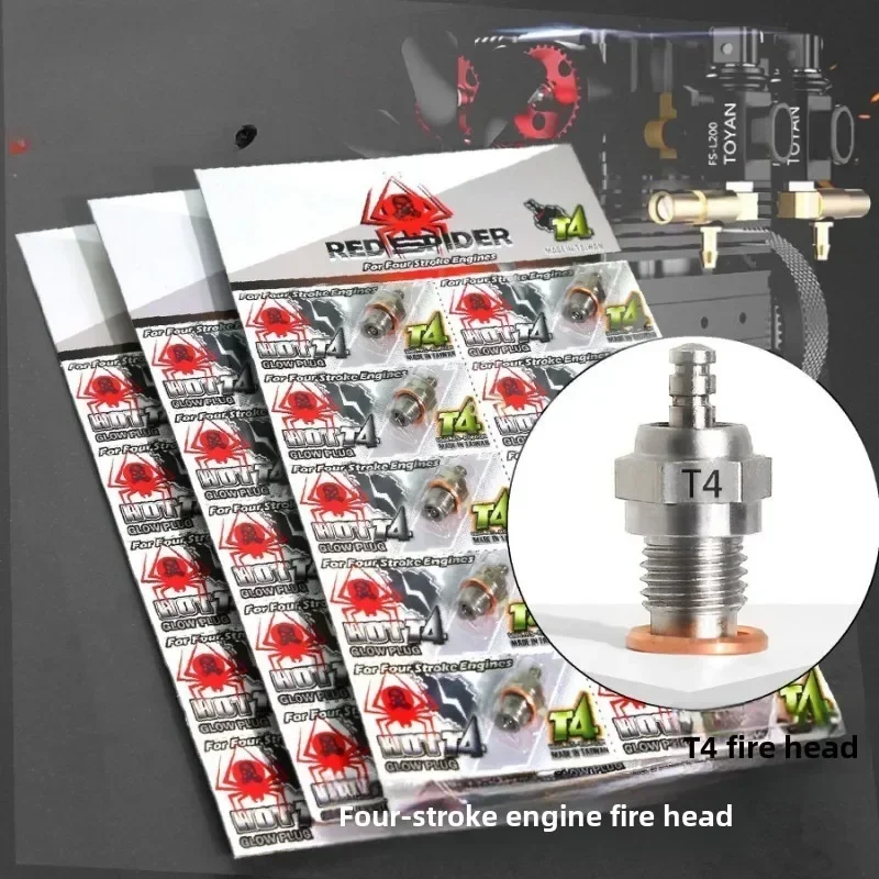 Glow Plug #T4 Standard Glow Plug Spark Medium For Four Stroke Toyan SAITO Nitro Engine RC Car Truck Repair Accessories Replace